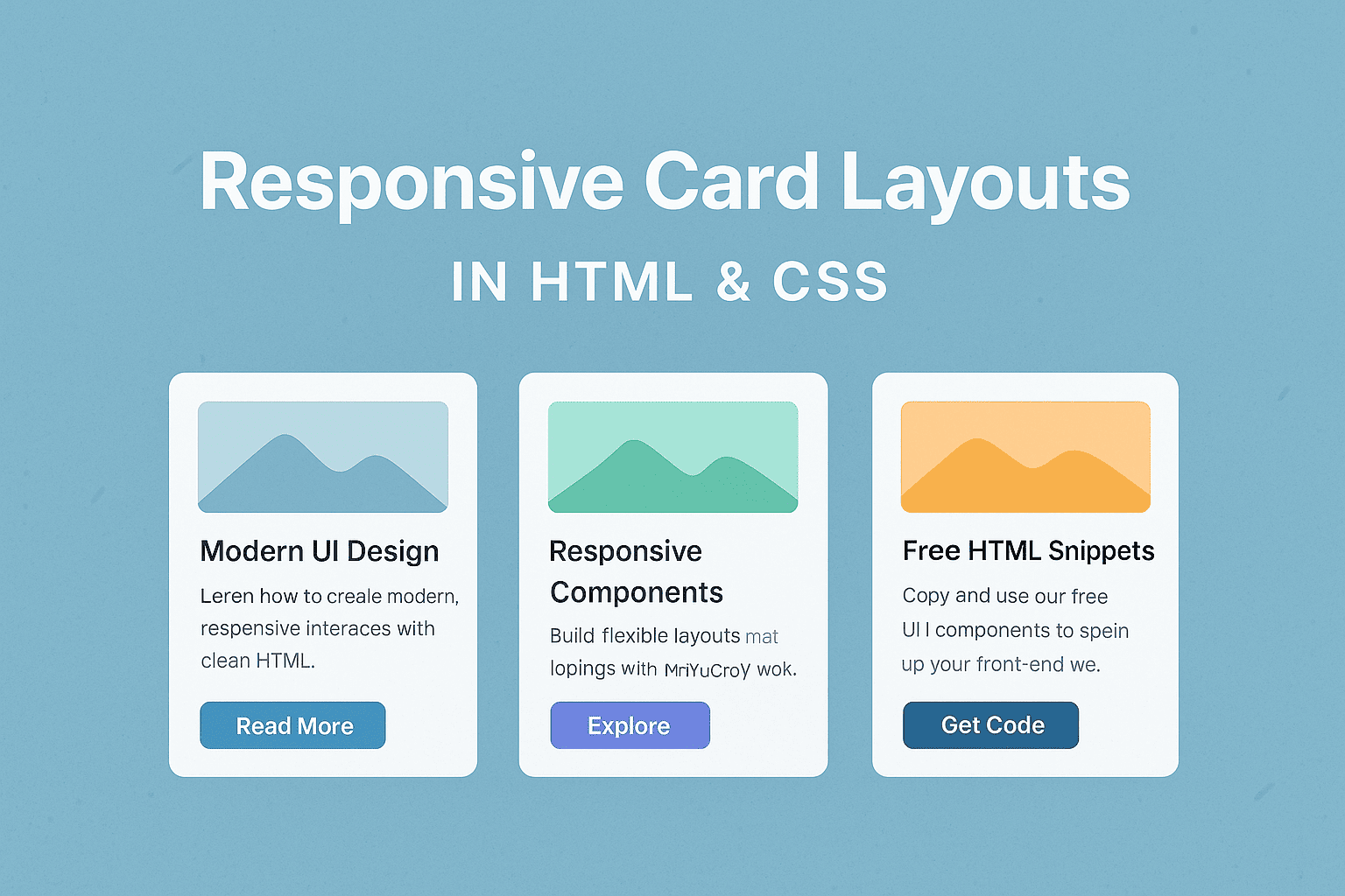 Responsive card layout using HTML and CSS – MyUIHub UI Component Example